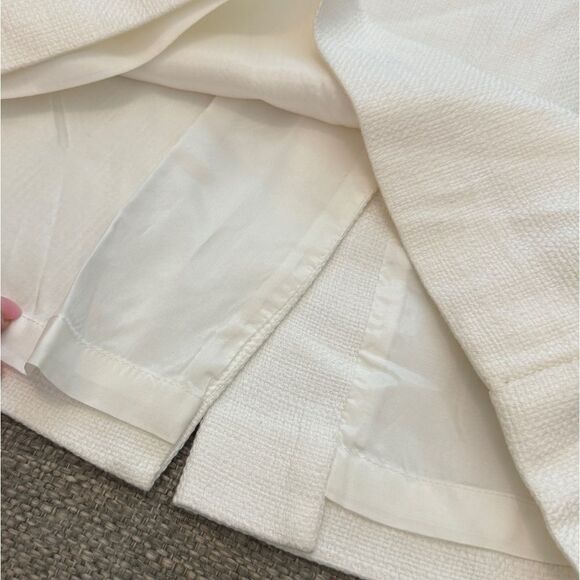 Kasper White suit vintage button top & skirt lined pearl buttons Small Retro Y2K - Picture 11 of 16
